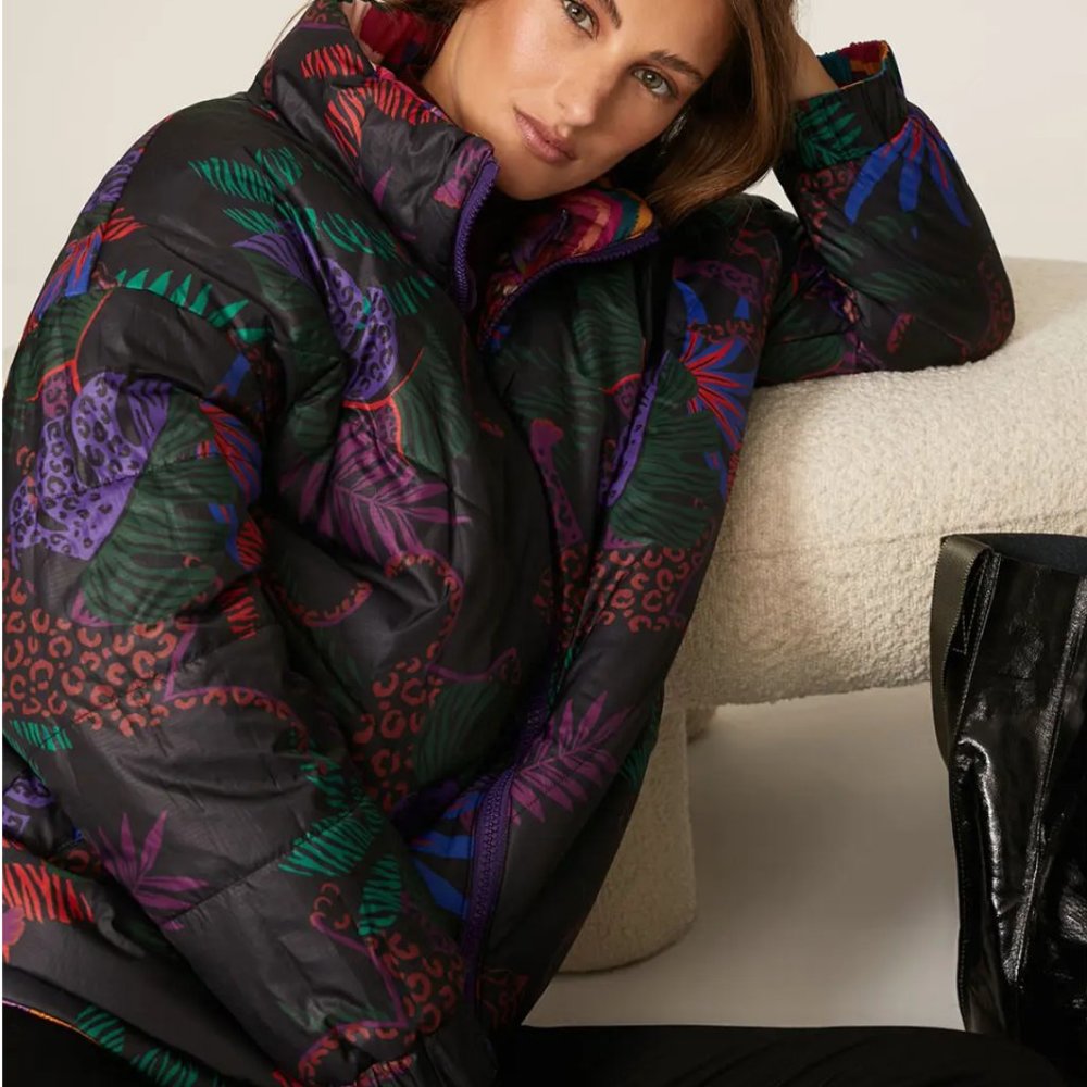 FARM Rio Multicolor Patchwork Puffer Jacket - Picture 11 of 16